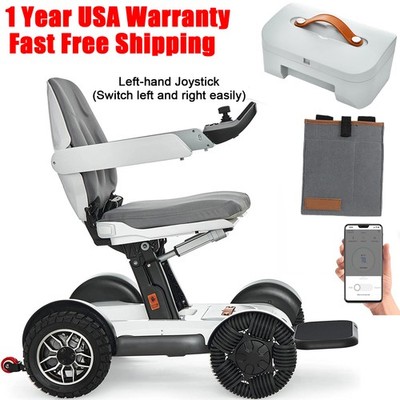ROBOOTER X40 Electric Wheelchair Automatic Folding Left Hand  Free Armrest Bag