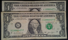 2013/2009 $1 Bills, Birthday/Anniv, Matching NUMBERS, 1998 04 27 (Apr 27, 1998)