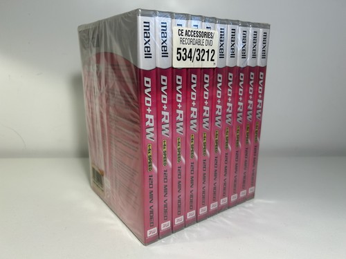X10 Maxell DVD+RW Blank Discs 4.7gb 120 Minute Video Brand New And Sealed 10pk - Picture 12 of 17