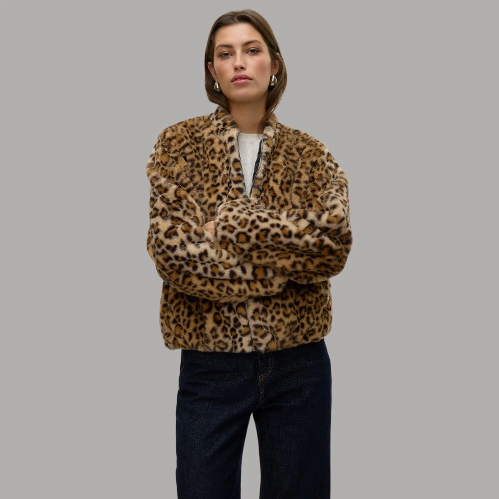Laneus Giacca Donna Animalier Maculata Con I Toni Del Marrone/Cotto – Il Conte