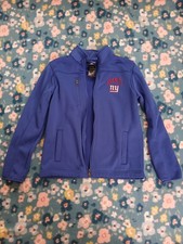 NY Giants Jacket kids Medium Fleece Lined Full Zip up Pockets NFL New York Blue