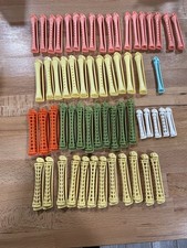 Vintage Lot of 60 Plastic Swing Arm Perm Rods -Rollers Curlers   Various Sizes