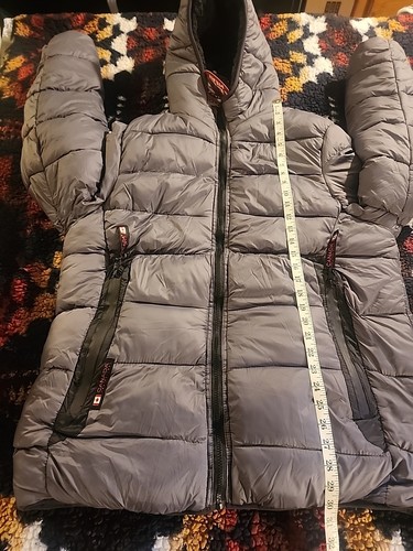 CANADA WEATHER GEAR CHARCOAL GREY REVERSIBLE NYLON PUFFER ZIPPER JACKET SIZE XL - Bild 15 von 24