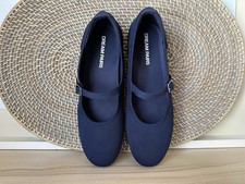 DREAM PAIRS Mary Jane Style Navy Knit flats with Adjustable Buckle strap Womens