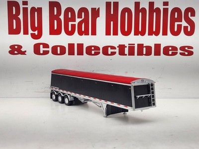 1/64 New DCP Black W/Red Tarp 3 Axle Lode King Distinction Hopper Bottom Trailer