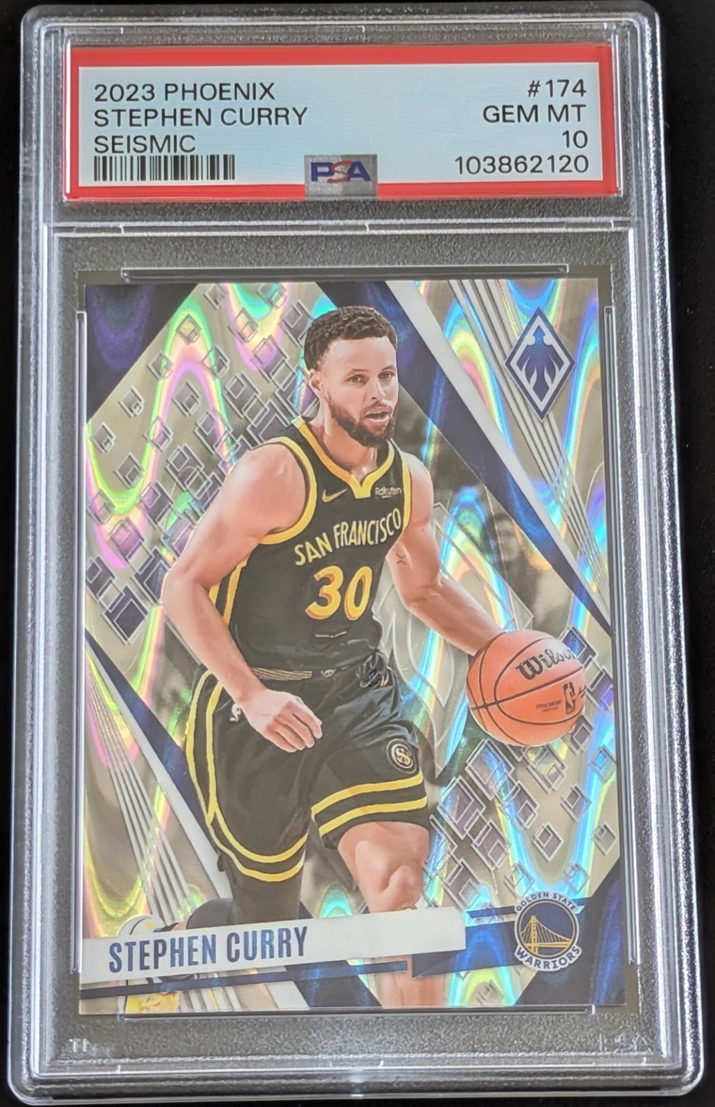Stephen Curry 2023 Phoenix Seismic #174 /125  PSA 10 GEM MT WARRIORS
