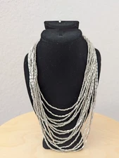Silvertone Multi Strand Collar Necklace