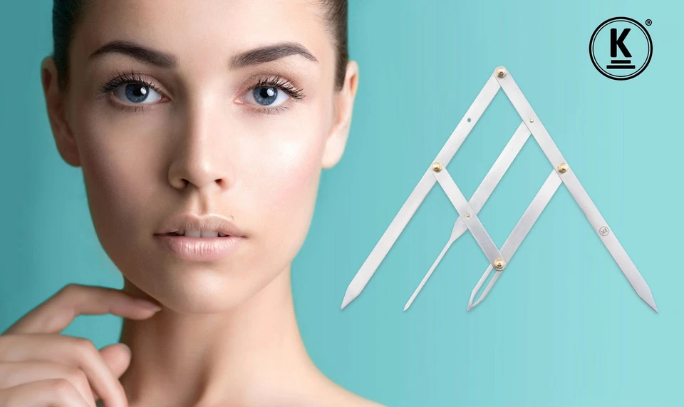 K-Pro Augenbrauenlineal - Augenbrauenschablone Genau & Präzise Silber - Bild 4 von 4