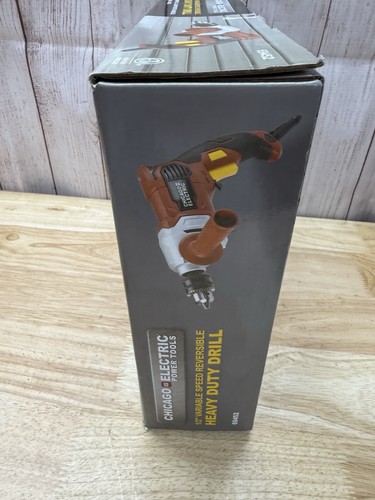Chicago Electric 1/2" Variable Speed Reversible Heavy Duty Drill 69452 Sealed - Picture 6 of 8