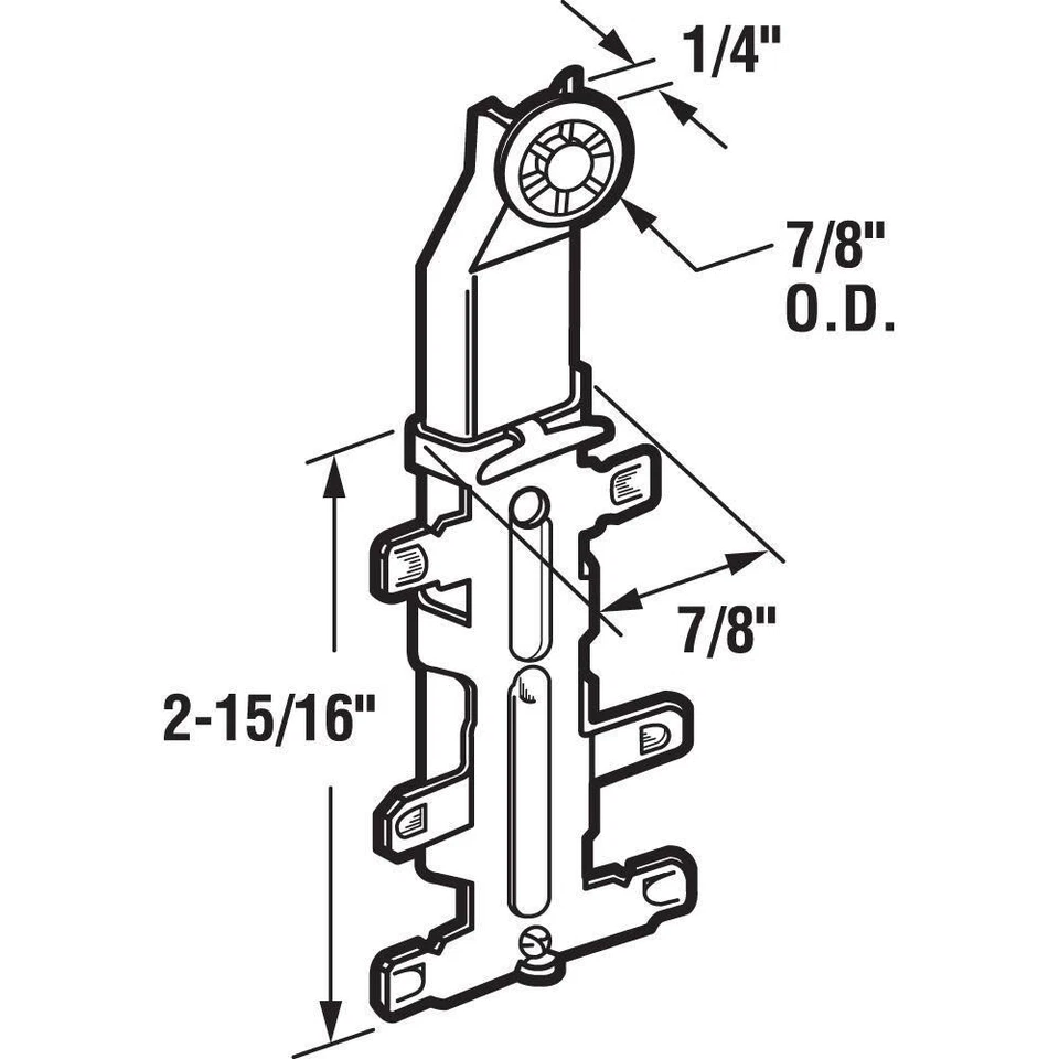 Rodillo de puerta de armario 7/8 pulgadas rueda de nailon montaje superior accesorios Cox paquete de 2 Prime Line Foto 2 de 3