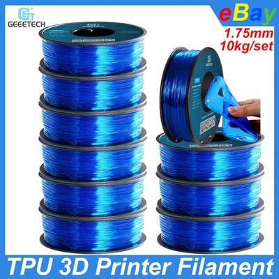 10kg Geeetech TPU 3D Printer Filament 1.75mm 1kg/roll Transparent Blue Filament