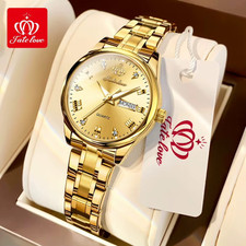 Ladies Luxury Wristwatch Waterproof Stainless Steel Elegant Quartz Watch Boxed