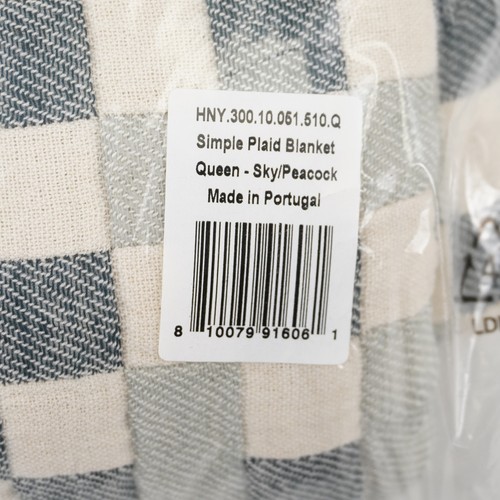 Hawkins New York Simple Plaid Queen-Sized Blanket in 100% Cotton Woven Jacquard - Picture 4 of 4