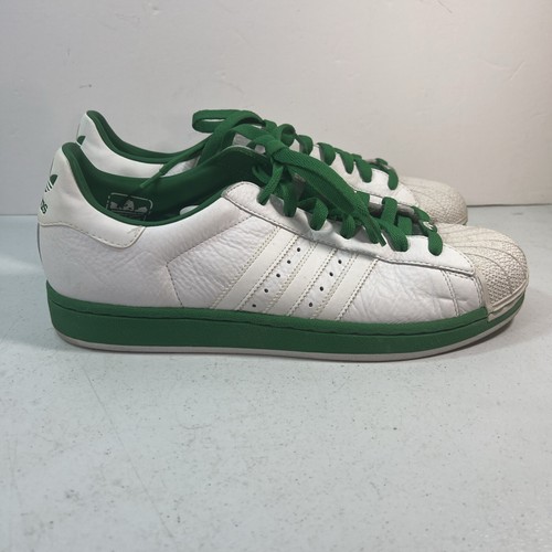 Mens RARE Adidas Superstar Originals Clamshell White Green Shoes 723001 Size 11 - Picture 2 of 12