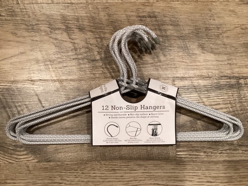 NEW 12 Non-Slip Hangers Heritage Living - Gray - Picture 2 of 2