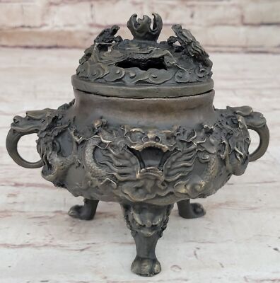 China Folk Favorites Gilded Dragon Incessance Bronze Sculpture Handmade Figure