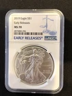 2019 Early Release American Silver Eagle NGC MS 70 1oz .999 Silver Bullion