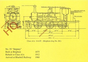 Picture Postcard Bluebell Railway Class A1x 0 6 0t No 55 Stepney Blueprint Ebay