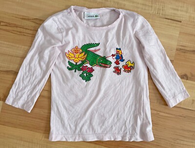 LACOSTE ''Pixel Crocodile and Friends'' / Longsleeve Hemd Shirt Mädchen Sz.8 rosa