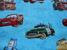 Brand New Car Toss on the Map 100% Cotton Fabric 18" x 44"