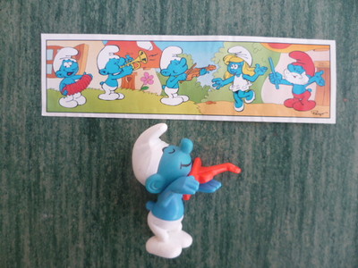 Figur SCHLÜMPFE Musiker montierbar (Mod. Geige) K97 Nr. 62 von 1996 + BPZ 