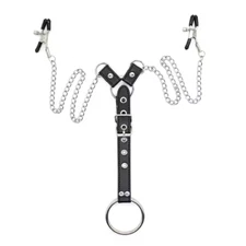 Nipple Clamps & Penis Ring Combo Bondage BDSM Fantasy Fetish Sex Toy for Men