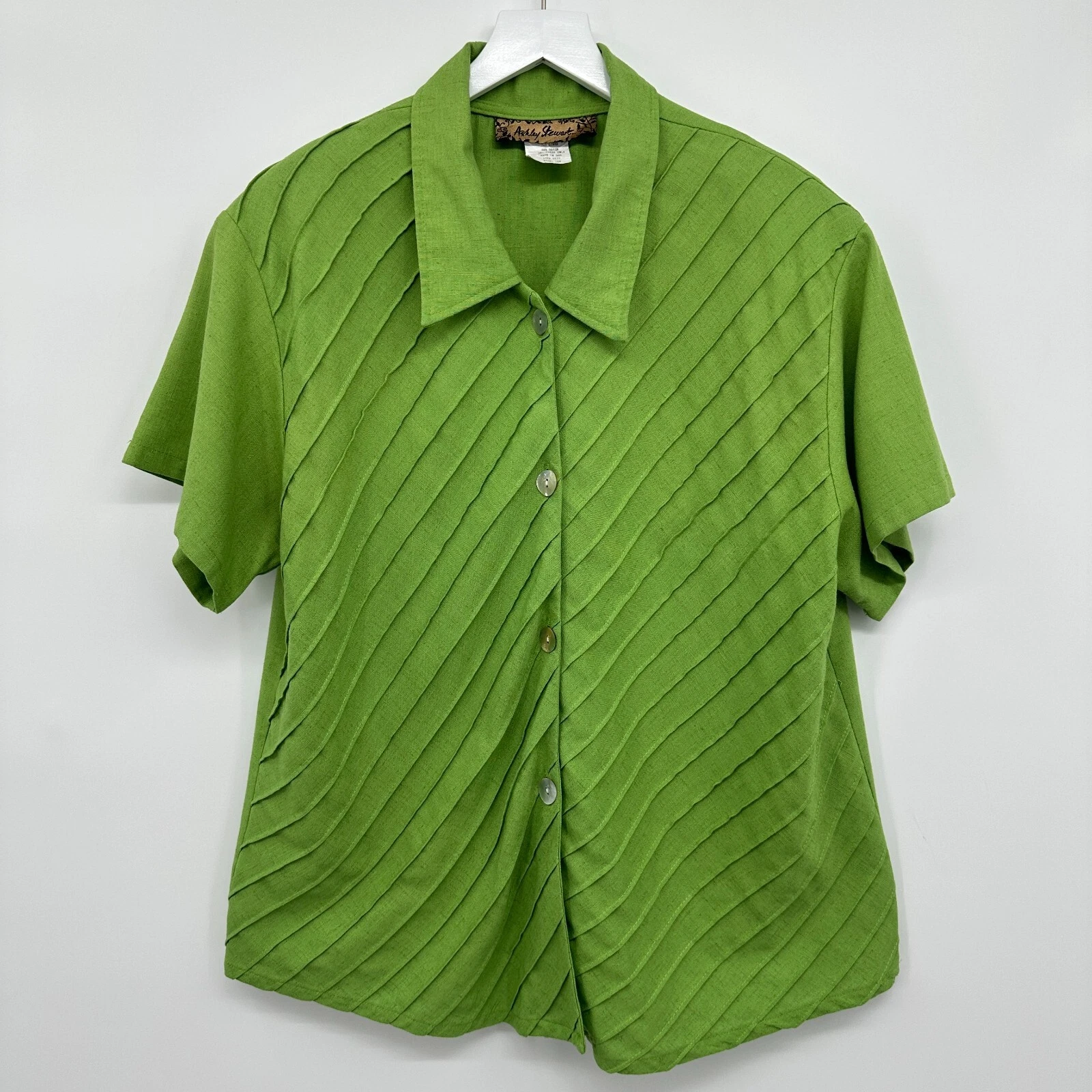 VETEMENTS Giacca top camicia Ashley Stewart vintage taglia 16 W misto lino Lagenlook Beachy