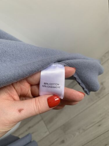 Charles Tyrwhitt Cotton and Cashmere Ladies Cardigan Medium Open Lilac Blue NWT - Picture 8 of 12