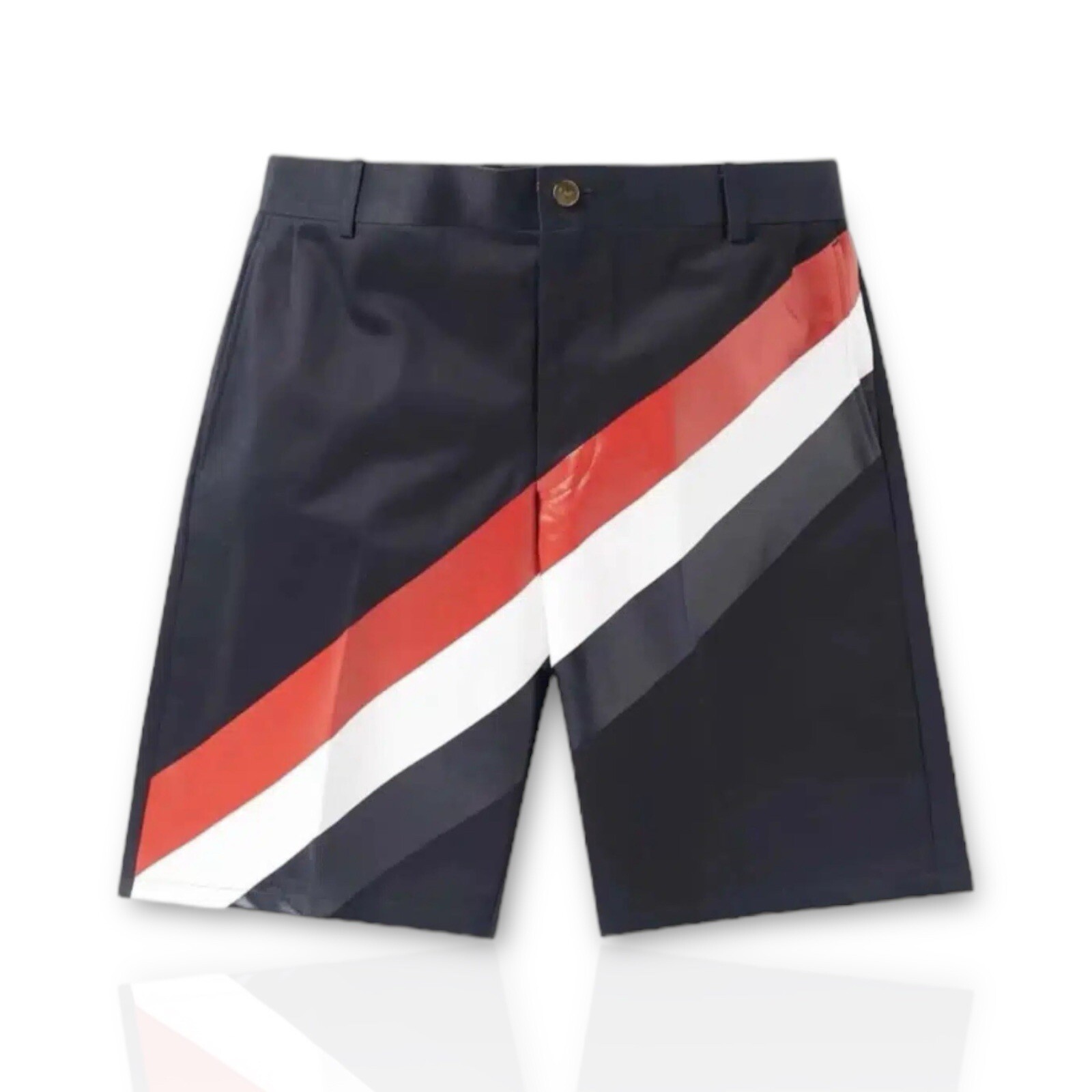 Thom Browne Diagonal Stripe Chino Shorts Size 4 Cotton Made in Japan