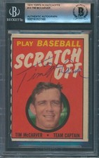 1970 Topps Scratchoffs #13 Tim McCarver Beckett Authentic Autograph Signed *3168