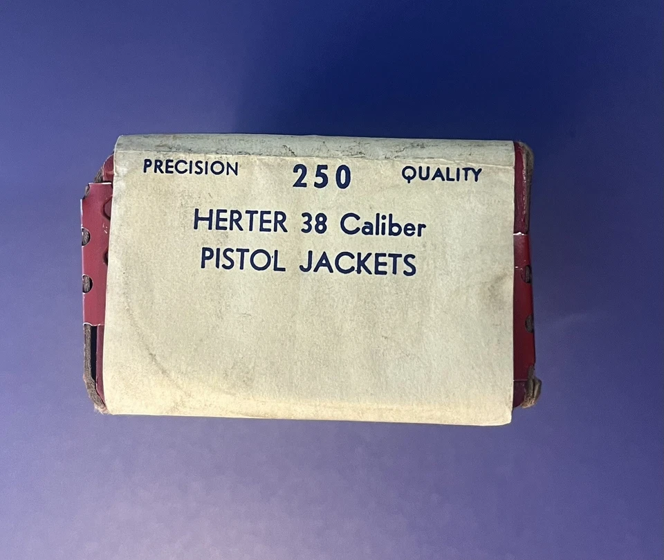 Caja de chaquetas de pistola vintage Herters calibre .38. Foto 3 de 4