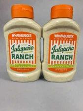 2 BOTTLES Whataburger Jalapeno Spicy Ranch 14.5 oz Monterey Melt