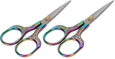 【NEW】ANTIQUE-STYLE STAINLESS STEEL SCISSORS WITH ALLOY HANDLES  MULTI-COLOR (2X)