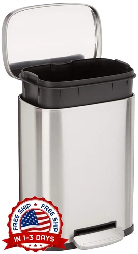 Bote de basura para baño, cubo de basura pequeño con tapa de 1,3 galones (5 L)