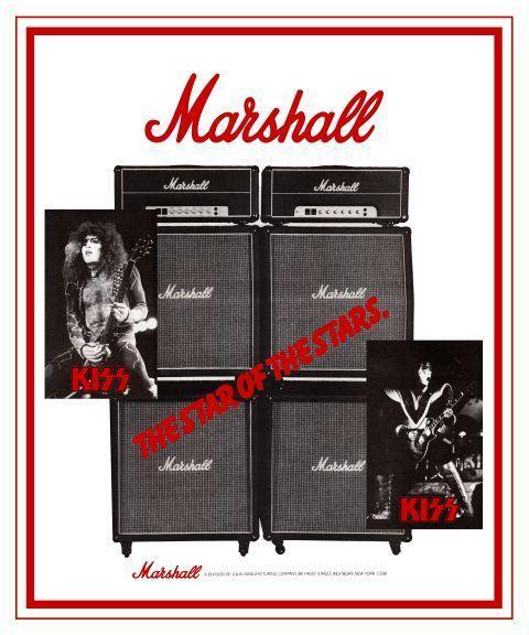 KISS  *LARGE POSTER*  Marshall Tube Amp Ace Frehley PROMO ad Paul Stanley guitar