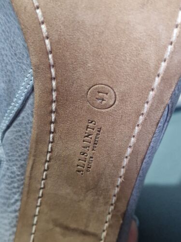 Allsaints Gris Cuero Puntera Abierta Tacón Botas con Cremallera Talla EU 41, UK 8 - Imagen 9 de 11