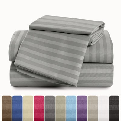 4 Piece Bed Sheet Set Hotel Luxury Ultra Soft Microfiber Deep Pocket Sheets Set
