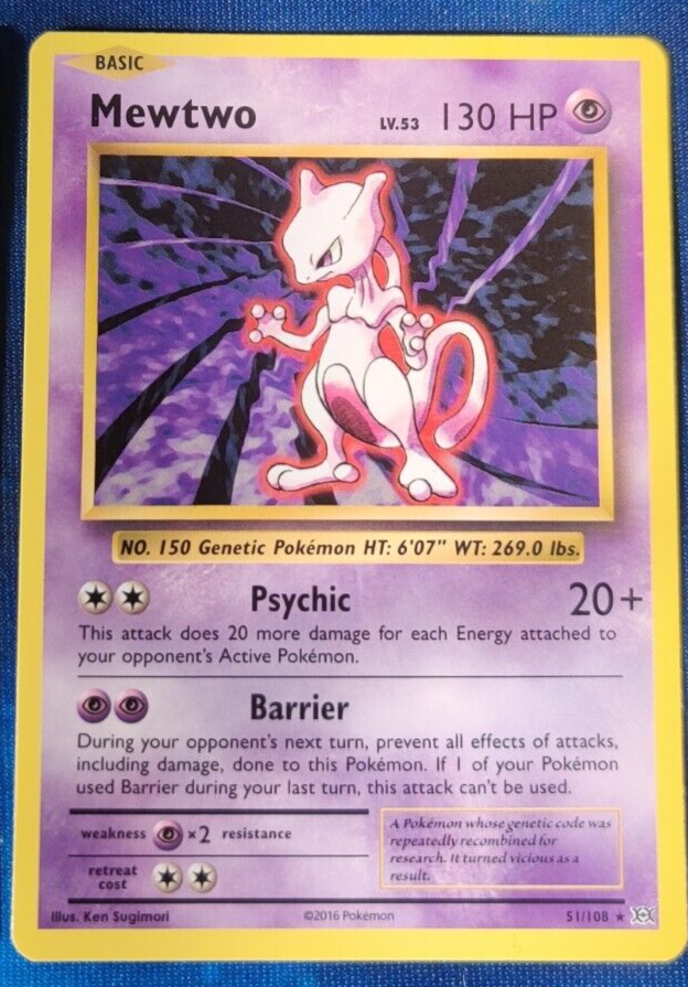 Mew WOTC and Mewtwo XY - Rare Legendary Pokemon Cards - NM/LP 100% Authentic