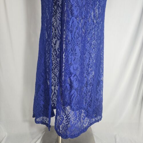 Club L London NWT Full Length Body Con Blue Lace Dress Size 46 EU (L) (U.S14) - Picture 4 of 15