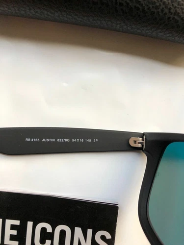 Ray-Ban Sonnenbrille Justin 4165 622/6Q Gummi schwarz rot Spiegel klein 55mm - Bild 3 von 3