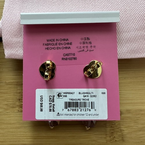 Kate Spade New York Treasure Trove Drop Earrings Blush Multi One Size Pouch NWT - Picture 4 of 4