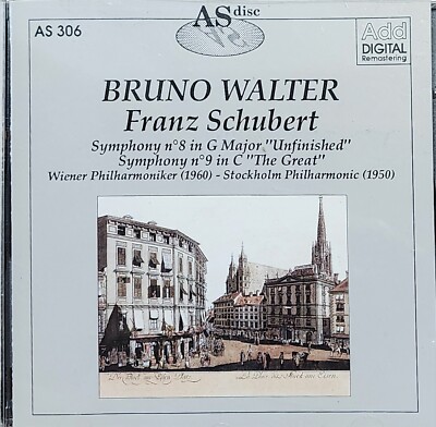 Bruno Walter Schubert Symphony No. 8 Unfinished 9 The Great CD Vienna Stockholm