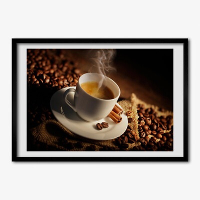 Tulup Bild MDF-gerahmte Wand-Dekor 100x70cm Kaffee in einer Tasse