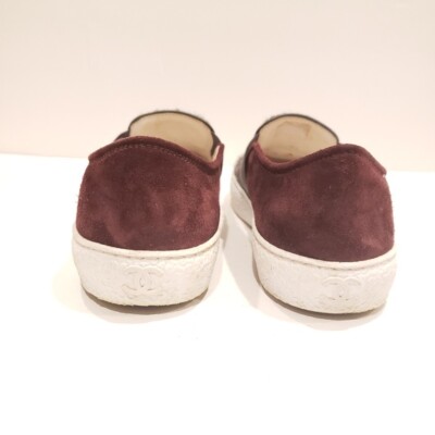 CHANEL 16B Plaid Tweed Suede Slip On Skate Loafer Moccasin 