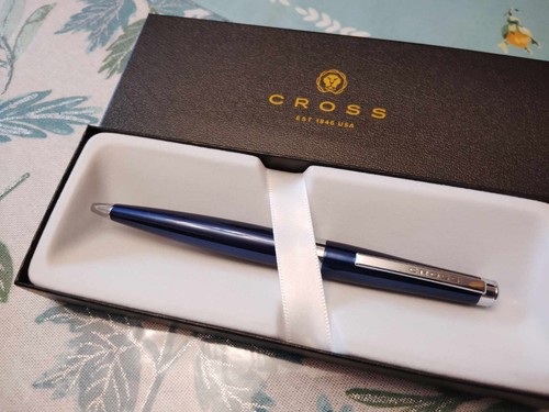 RARE Cross Classic Titanium Blue Ballpoint Pen $200 College Student New $80 GIFT - Picture 5 of 6