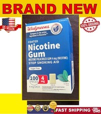 Nicotine Gum 4mg 100 count Walgreens Coated Ice Mint Flavor Exp: 04/2027