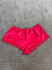 Victoria's Secret Red Satin Lace Trim Sleep Shorts