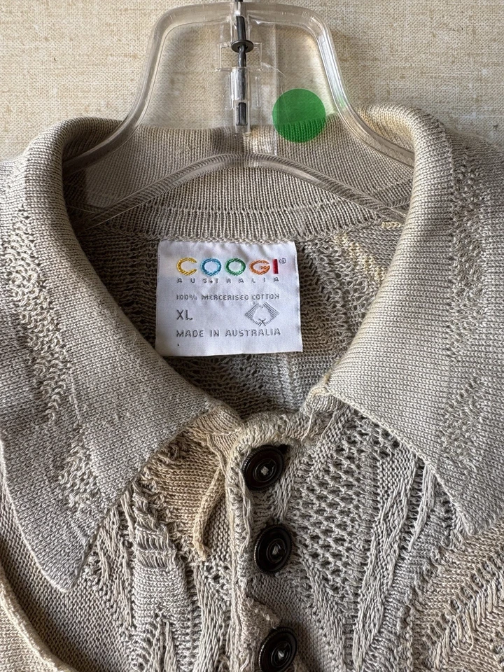 Vtg Coogi Short Sleeve Collared Cotton Knit Biggie Hip Hop Sweater Sz XL - Image 2 of 4