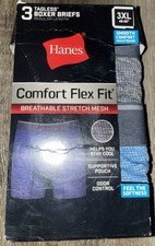Hanes  3-Pair Mens Boxer Briefs Underwear Nylon Breathable Stretch Mesh  3XL