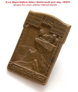 K.u.k. Kappenabzeichen Gebirgstruppe Rayon Südtirol Adamello kuk cap badge italy